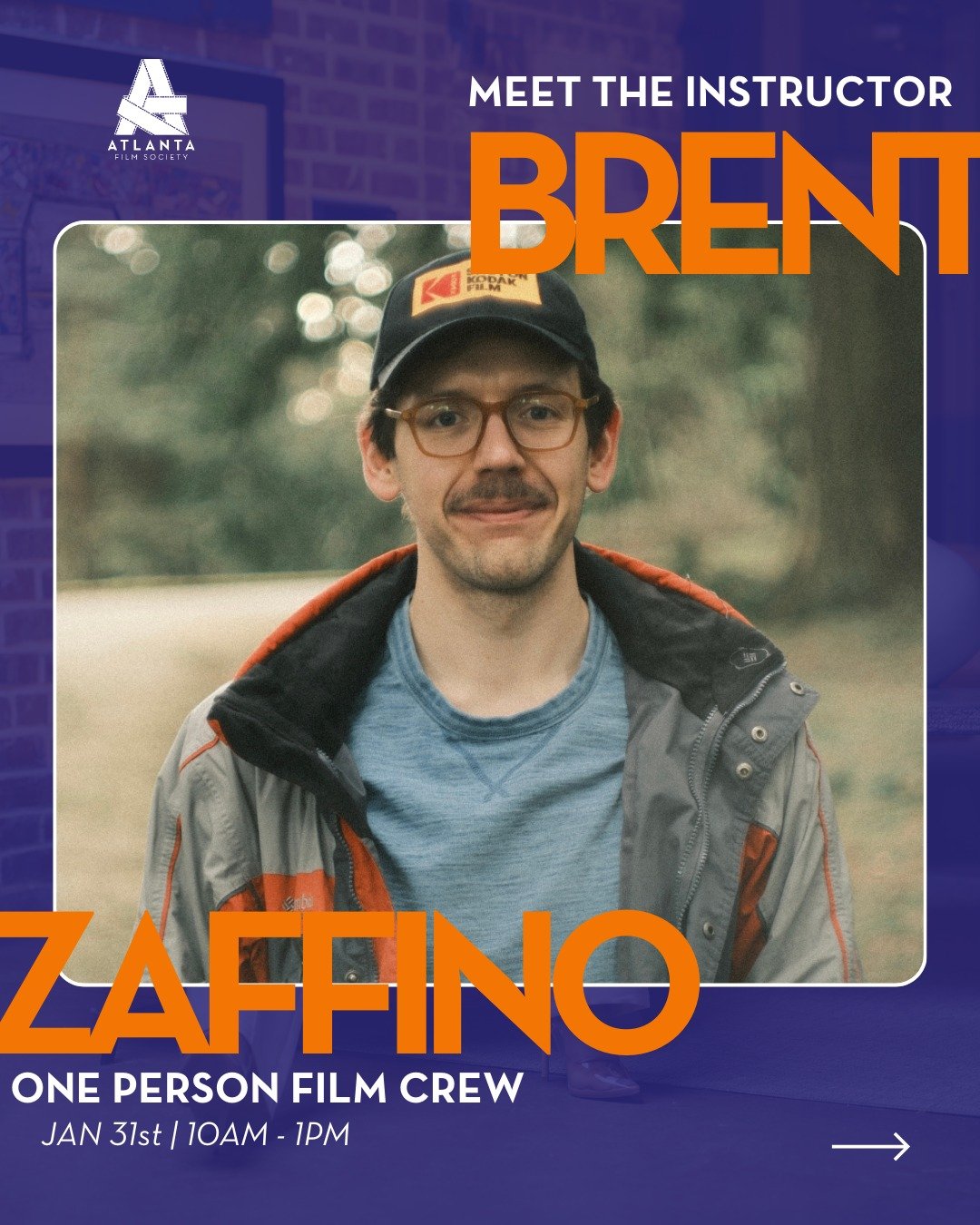 Meet the Instructor: Brent Lambert-Zaffino! 🎬 Brent's next class, One Person Film Crew: Telling Stories Fast, Cheap, and Well, is on January 31st at the Tara Atlanta! For info, including #ATLFS Member and Early-Bird discounts, click the 🔗 in our bi