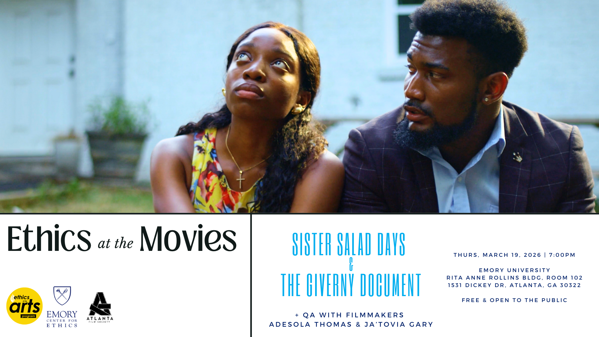 Ethics at the Movies: SISTER SALAD DAYS and THE GIVERNY DOCUMENt @ Emory College — Free Screening