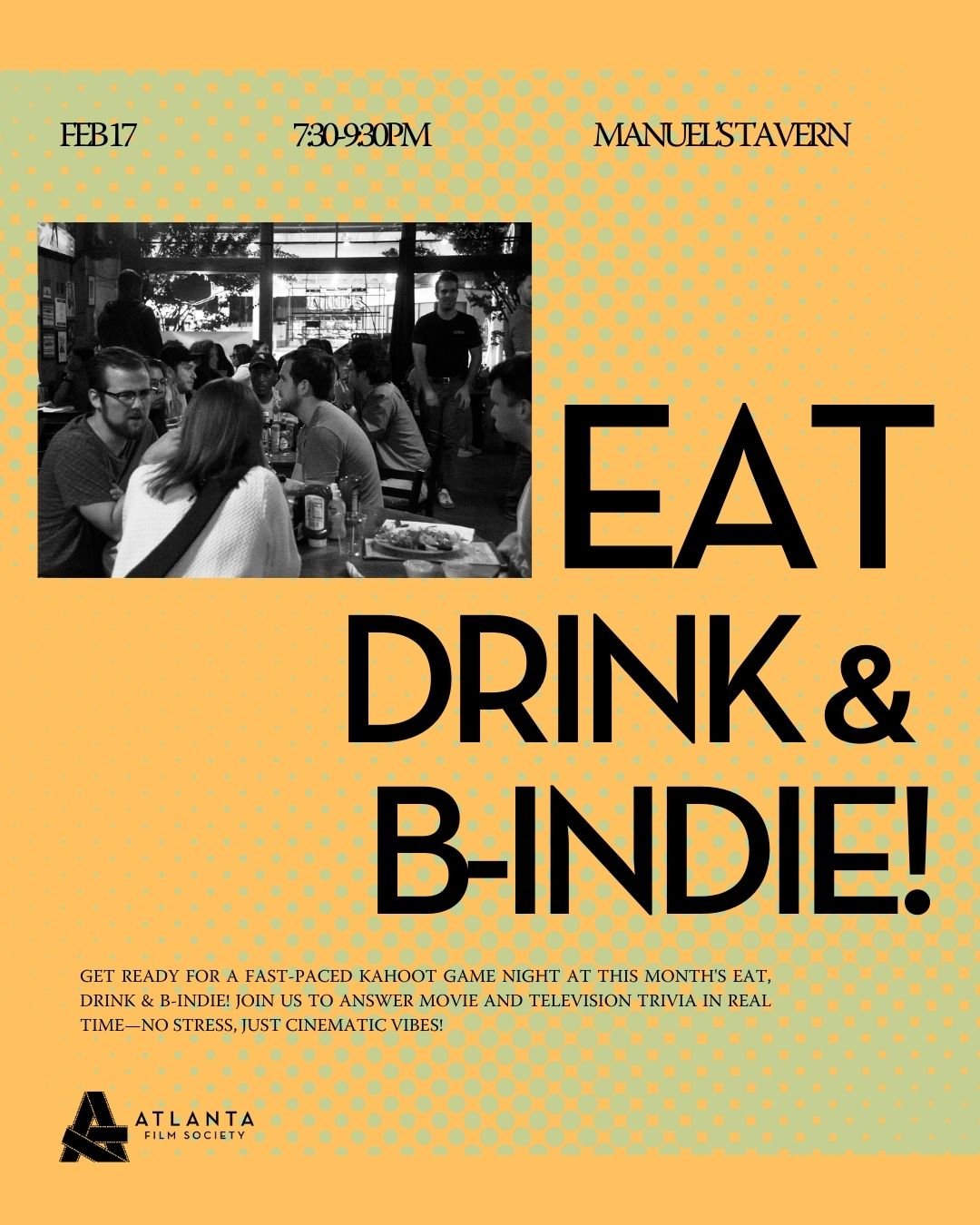 Thank you to everyone who came to hear the history of the Atlanta Film Society last night at our free monthly networking event, Eat, Drink &amp; B-Indie. 🙏🏿 It was a most excellent time! 💫

If you were unable to, or can't wait until the next #EDBI