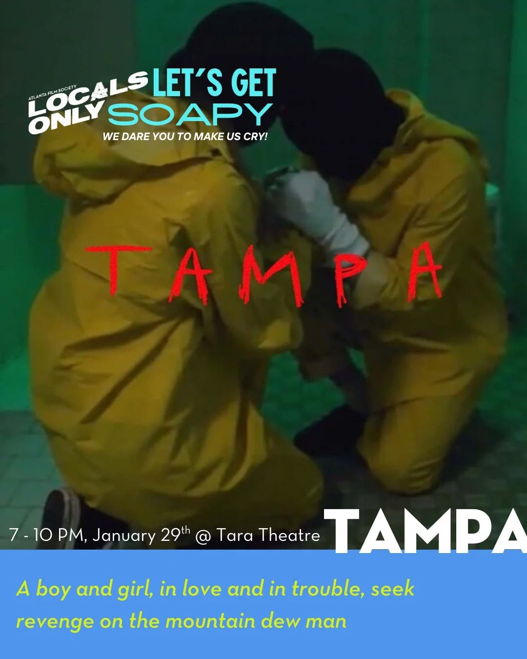 One week from today, the Atlanta Film Society presents: LOCALS ONLY: Let's Get Soapy!  Join us at the Tara Atlanta with your tissues ready.  Because this time, local filmmakers are going to make you cry! 🥹 For all the details, including tickets, cli