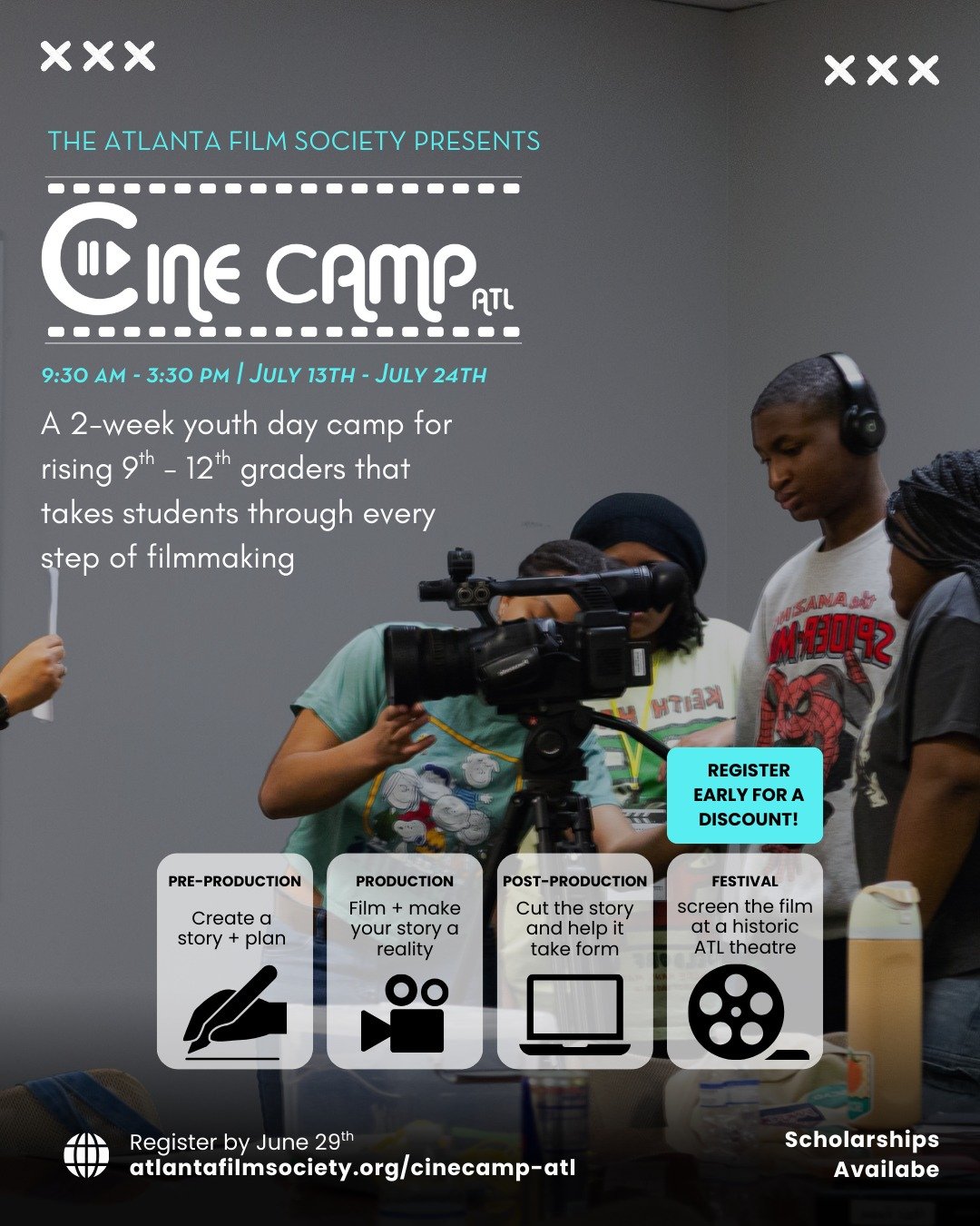 If you have a rising 9th-12th grader in your life who is interested in the film &amp; entertainment industry, 🎬 then watch this! 💯 For CineCamp ATL 2026 details, including scholarship opportunities, click the 🔗 in our bio! 🎞️ #atlfs #cinecampatl 