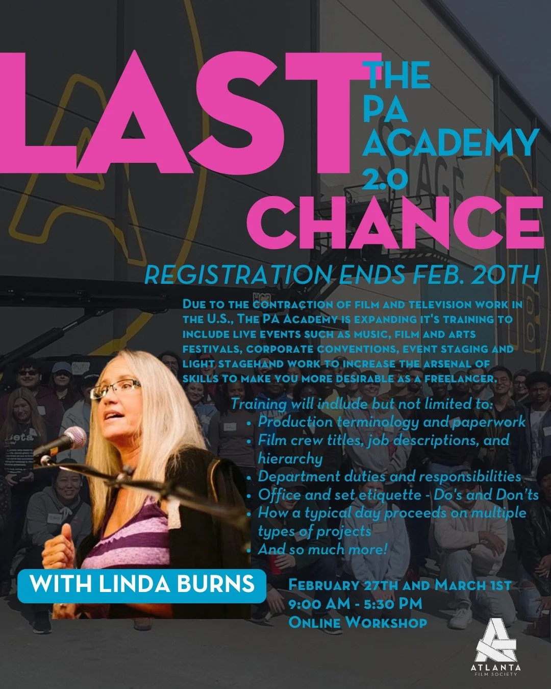 🚨 Registration closes tomorrow &mdash; The PA Academy 2.0: Winter 2026 (online workshop). Whether you want to work as an office PA, set PA, production assistant in another department, or in live entertainment, The PA Academy teaches you everything y
