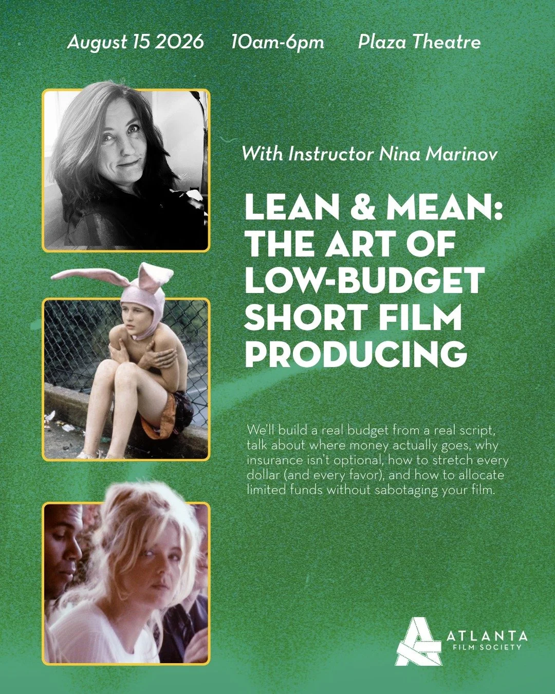 This class is a hands-on, full-day workshop for filmmakers ready to stop guessing and start producing. 📽️🎞️

For details, visit  atlantafilmsociety.org/upcoming or comment "lean" to receive a DM! 🍑🎬 #atlfs #atl #indiefilms #southernholl