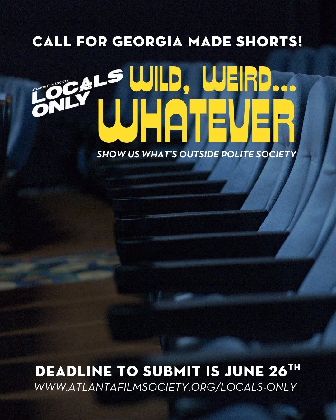 Georgia Filmmakers: 🍑📽️ the deadline to submit for LOCALS ONLY: Wild, Weird, Whatever is June 26th! 🎞️

For details, visit www.atlantafilmsociety.org/locals-only or comment "wild" to receive a DM!🎬 #atlfs #atl #indiefilms #southernholly