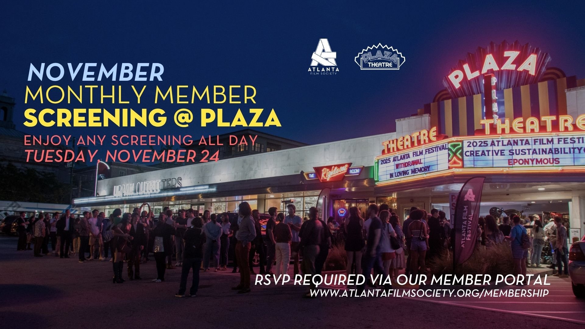 FREE MONTHLY MEMBER SCREENINGS: November 2026