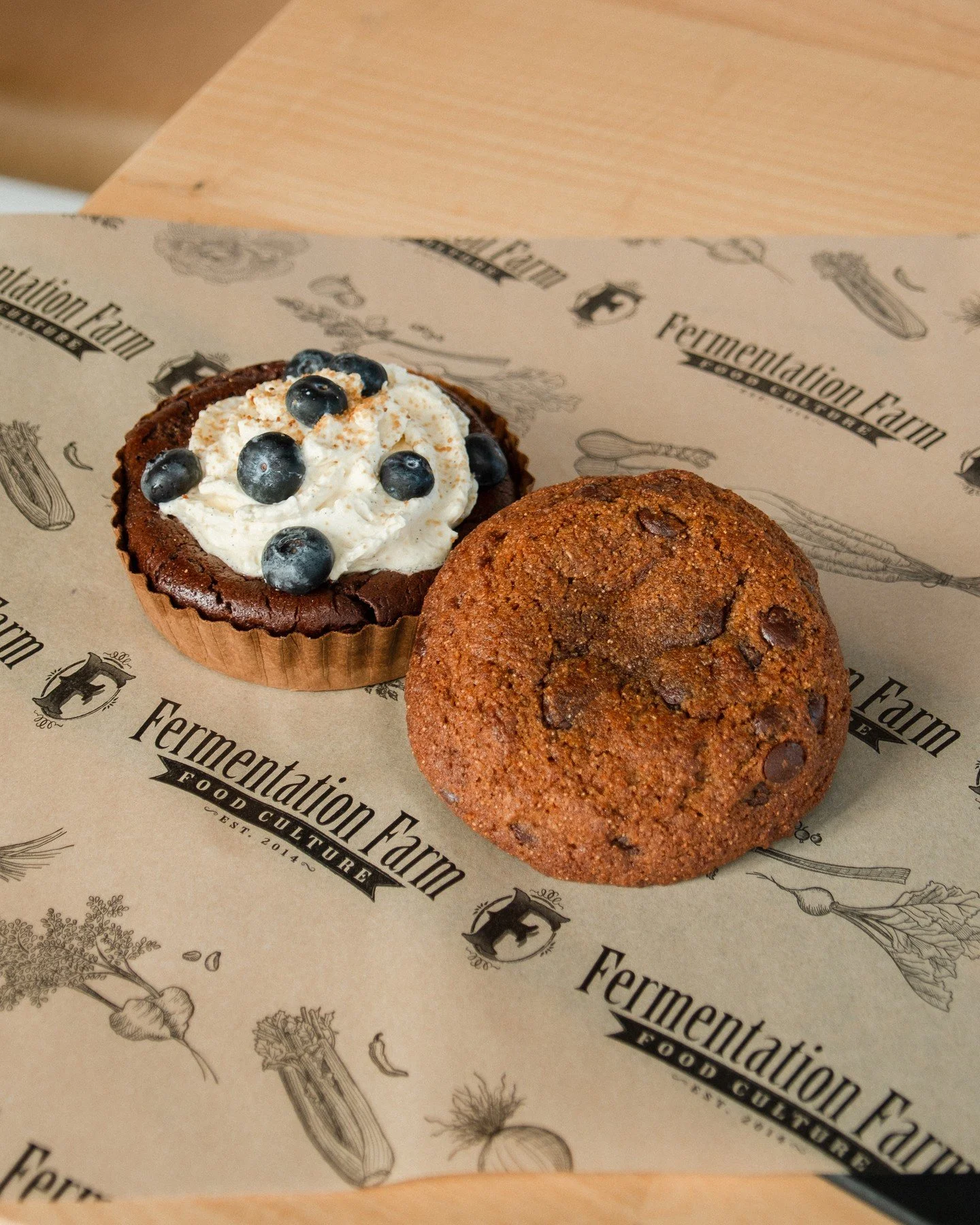 Try one of our delicious desserts on your next visit.  Always refined sugar-free, and made from scratch.⁠
⁠
&mdash; Flourless Chocolate Cake made with vanilla bean whipped cream &middot; coconut sugar⁠
⁠
&mdash; Sourdough Chocolate Chip Cookie crafte