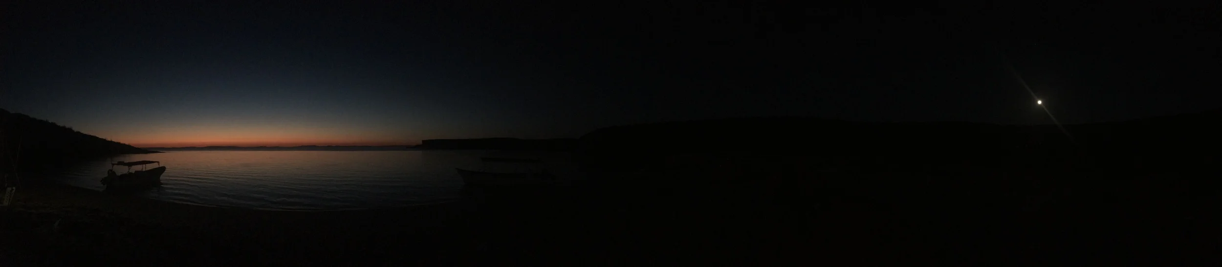 sunset and moon rise