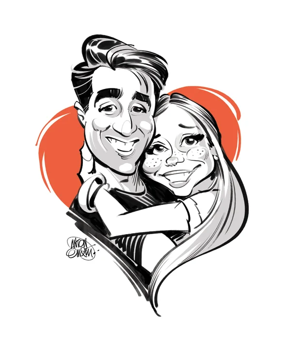 Adam and Polina Illustration by and © Copyright Anton Emdin 2015. All Rights Reserved. Please do not reproduce without express written permission.