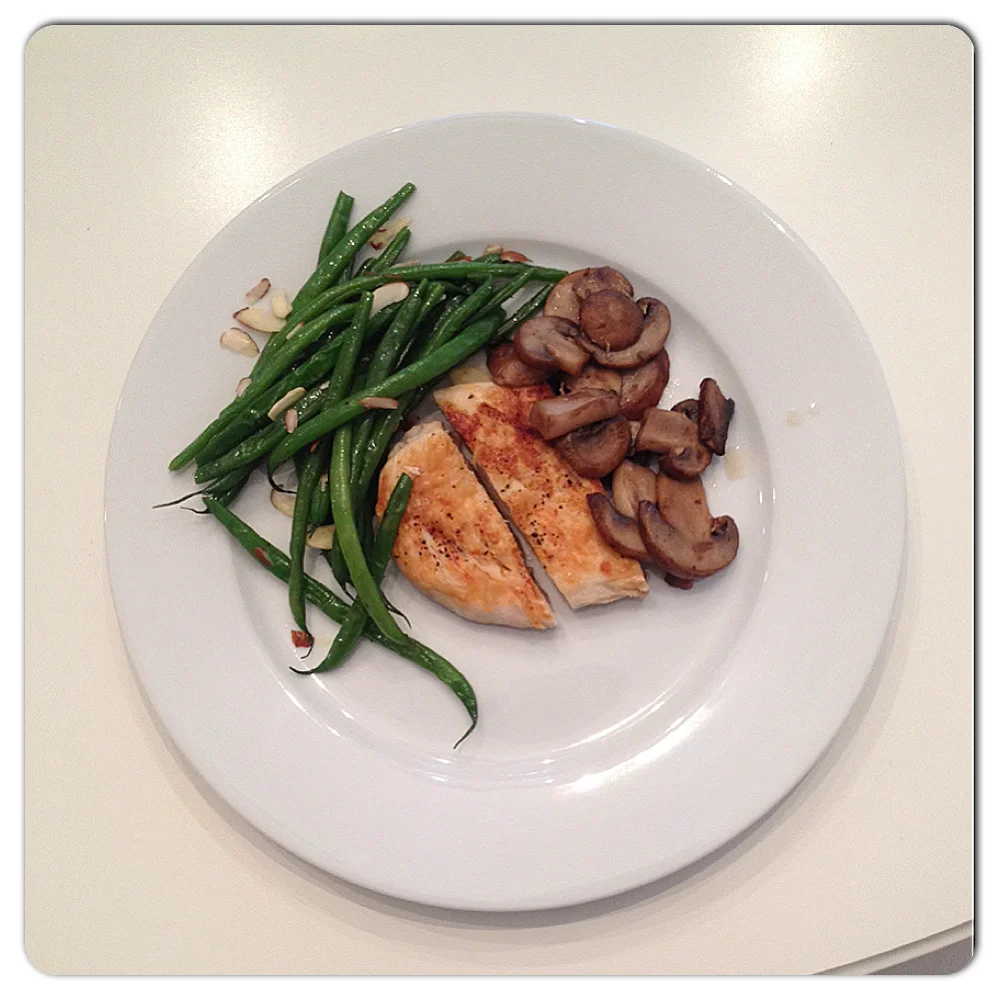 Chicken with mushrooms & green beans
