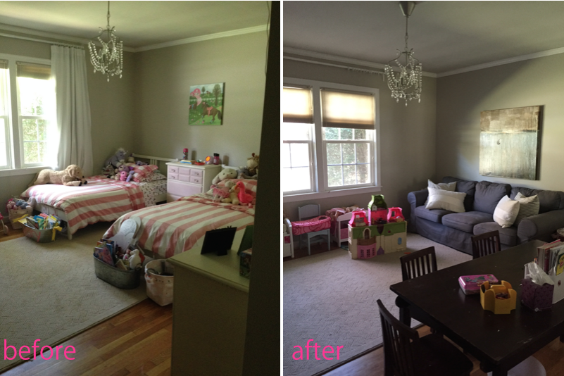 girls bedroom turned playroom