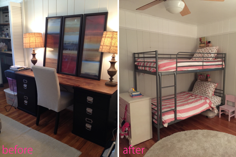 office turned girls bedroom
