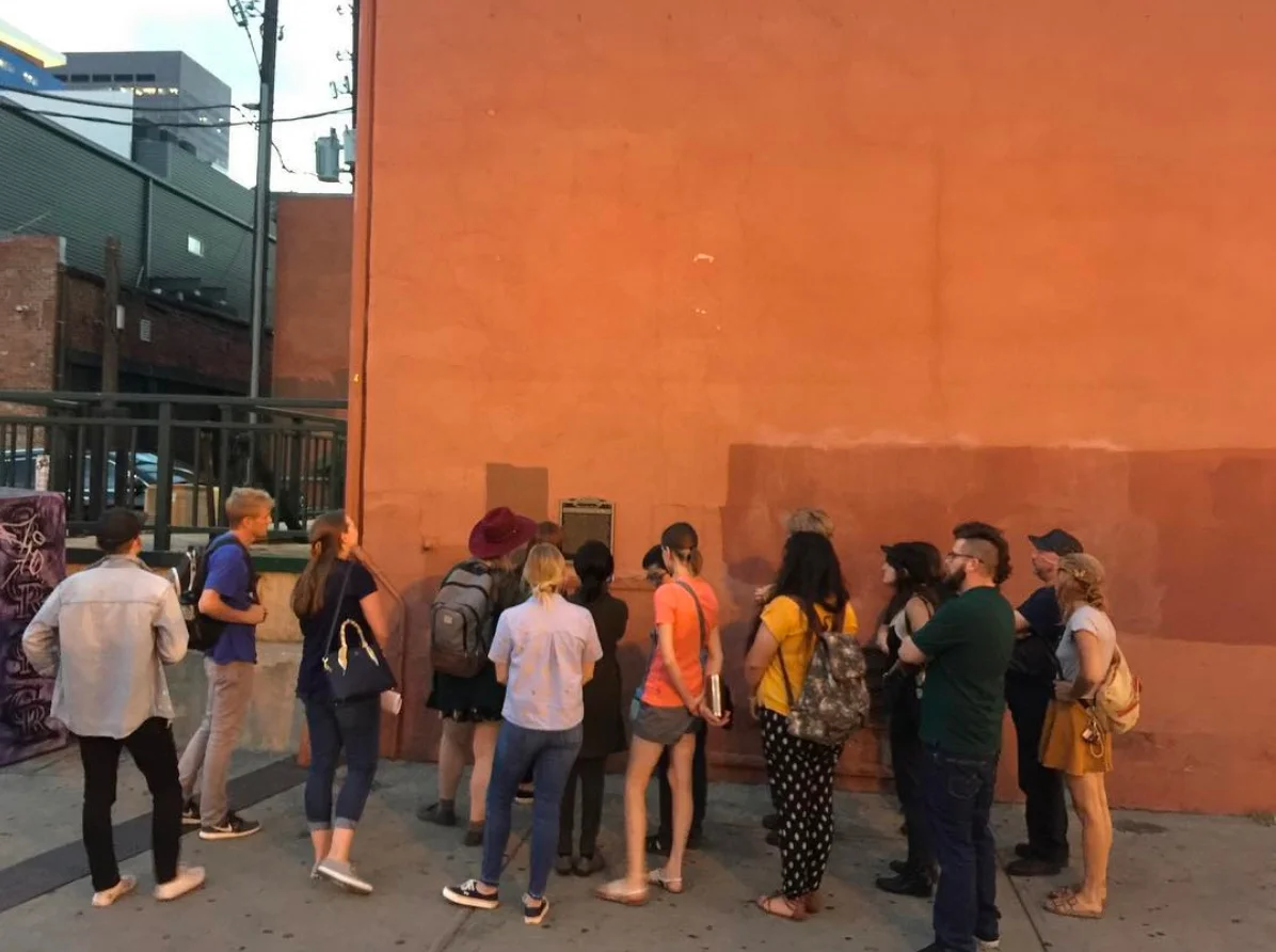 Socially Engaged Art class field trip to the site of the “1880 Chinese Riots” which were really white riots because it was white people who were violent. Fall 2018.