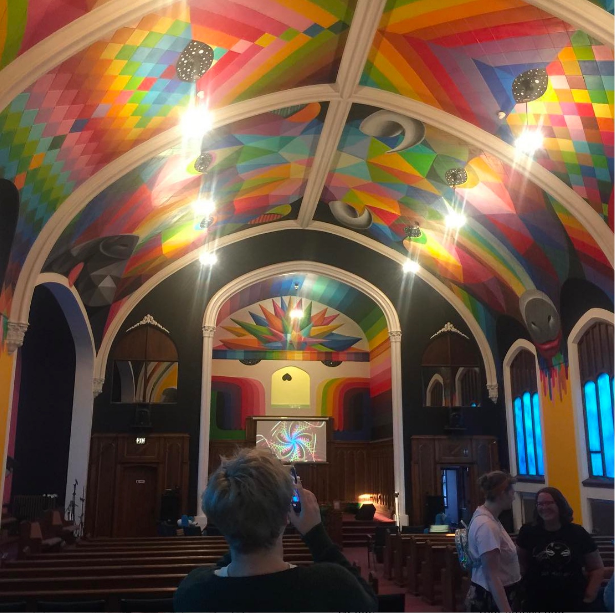 Socially Engaged Art class field trip to the International Church of Cannibis. Fall 2018.
