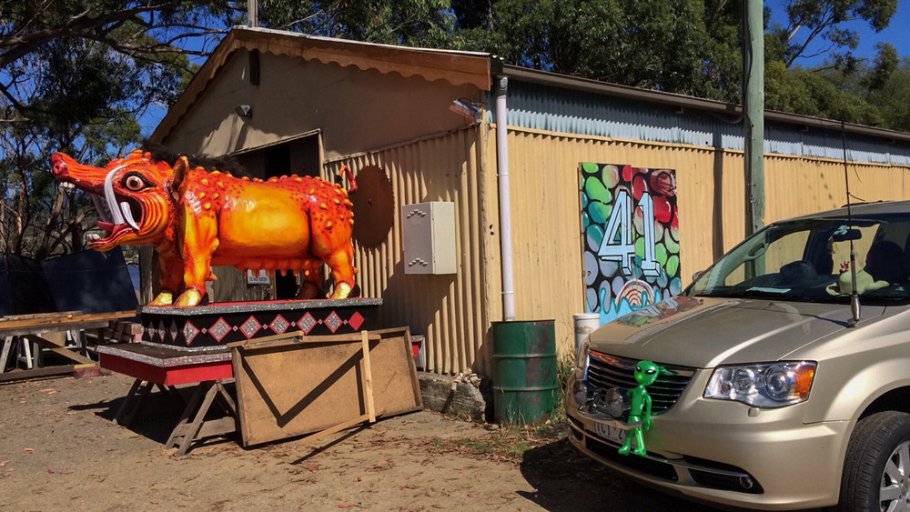  The shed of a legendary local; Robert Sweeney who is building a hand-crafted Huon Pine floating home inside. We missed the open day the day prior, but he let us take a look anyway. Wish we'd taken pics. Amazing work. 