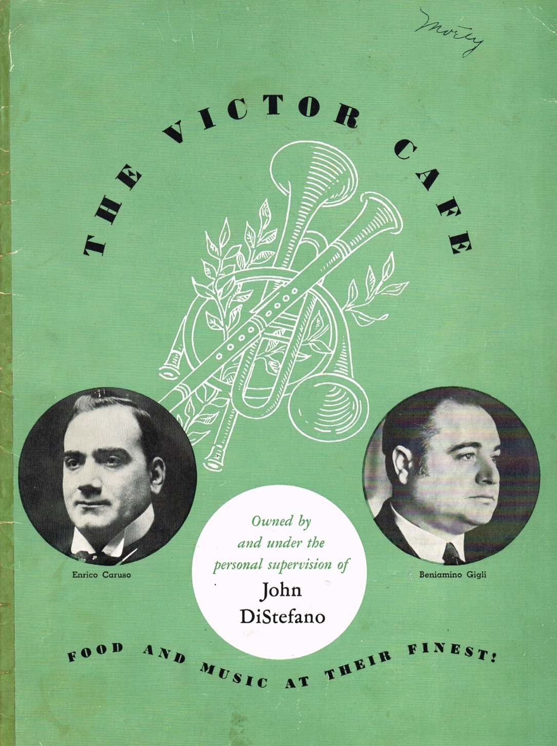 An early advertisement highlighting exactly what makes this place so unique and special: the wonderful pairing of food and music.