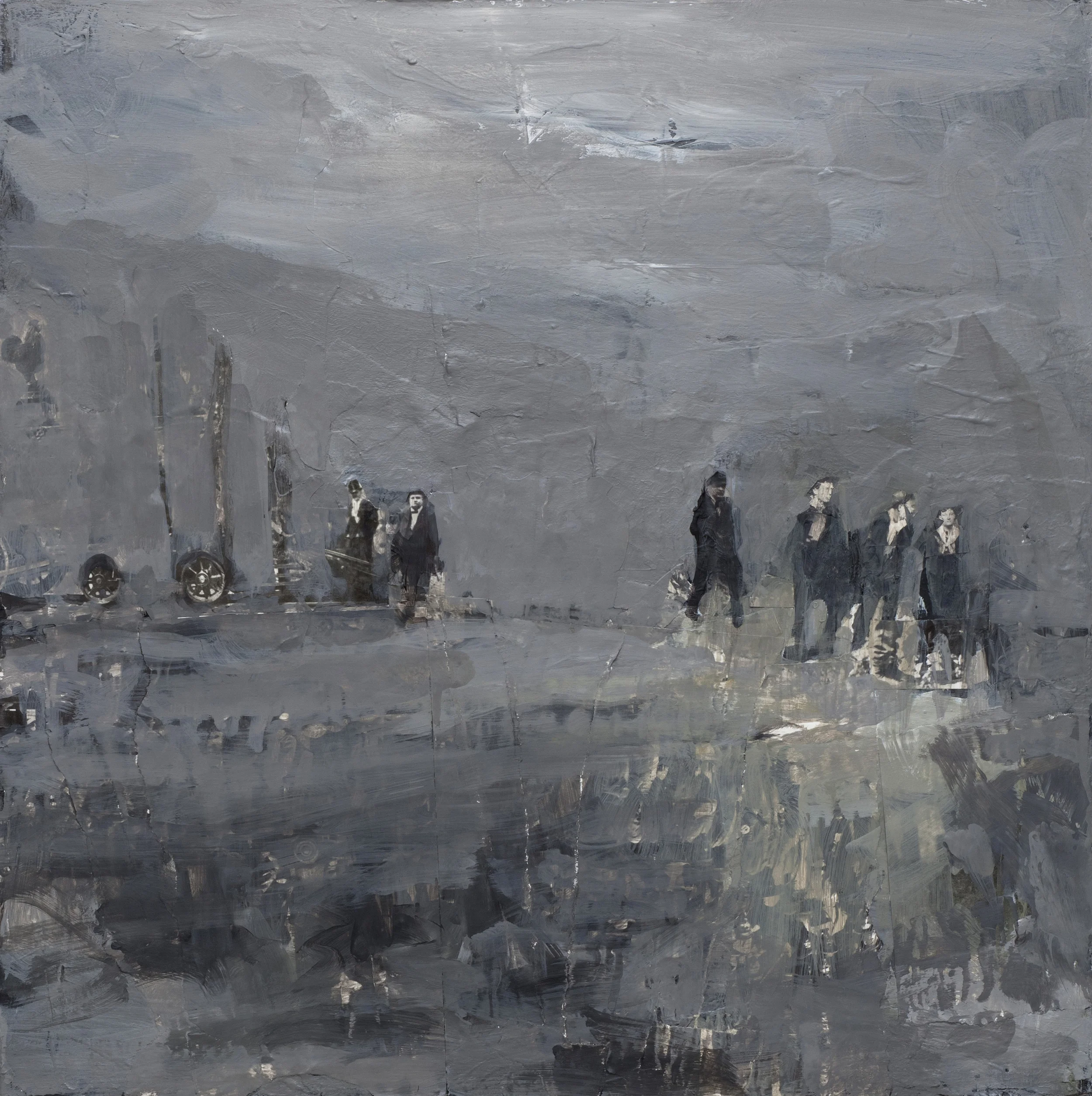 Group, mixed media on panel, 24x24", 2012