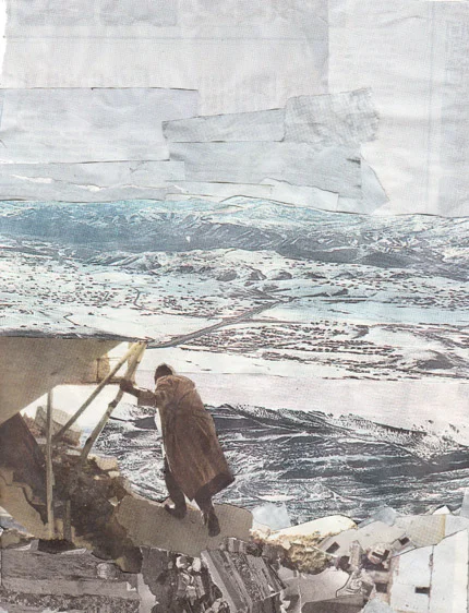 edge of edge, mixed media on paper, 11 x 9.5" , 2012