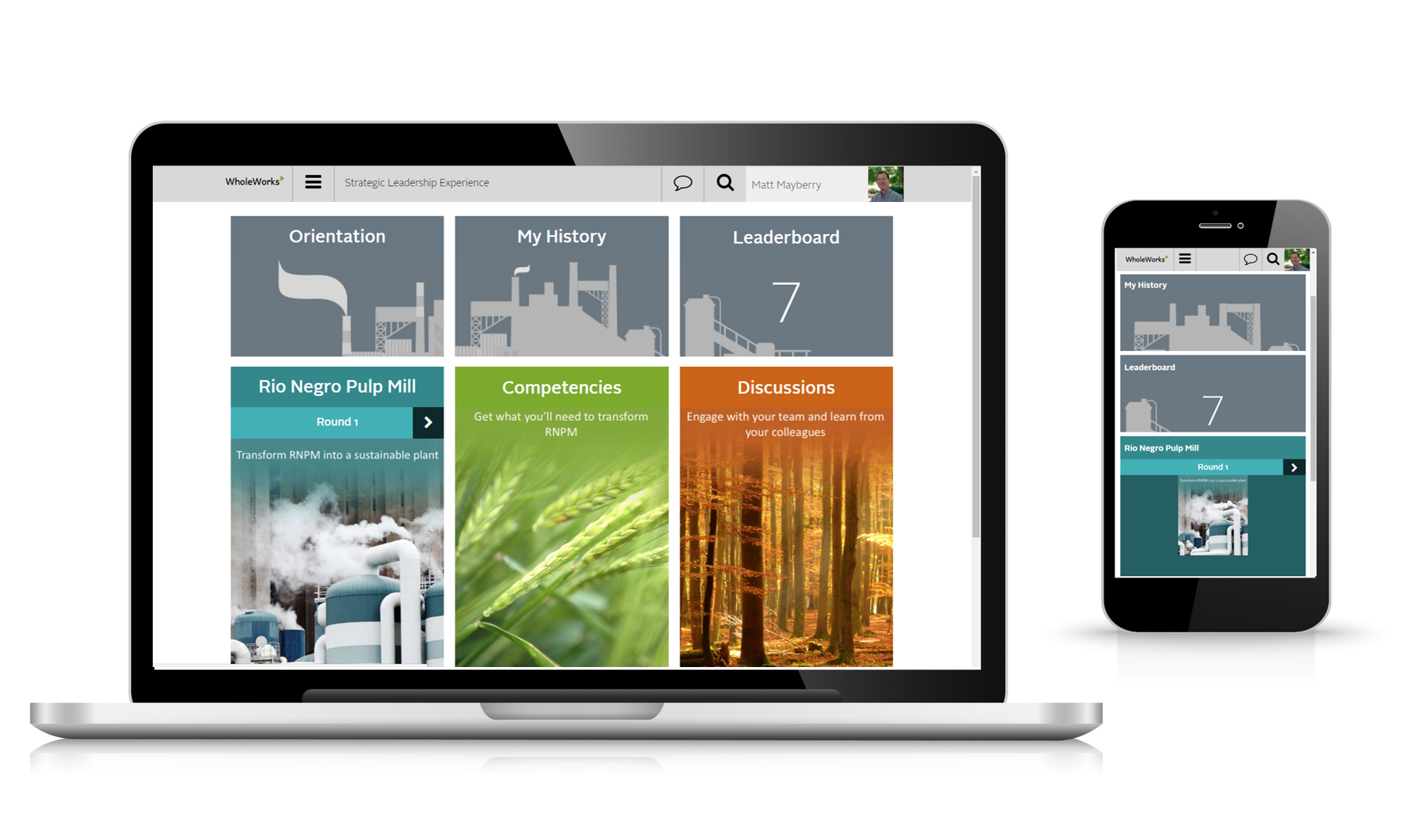 Online Strategic Leadership Experience Home Screen
