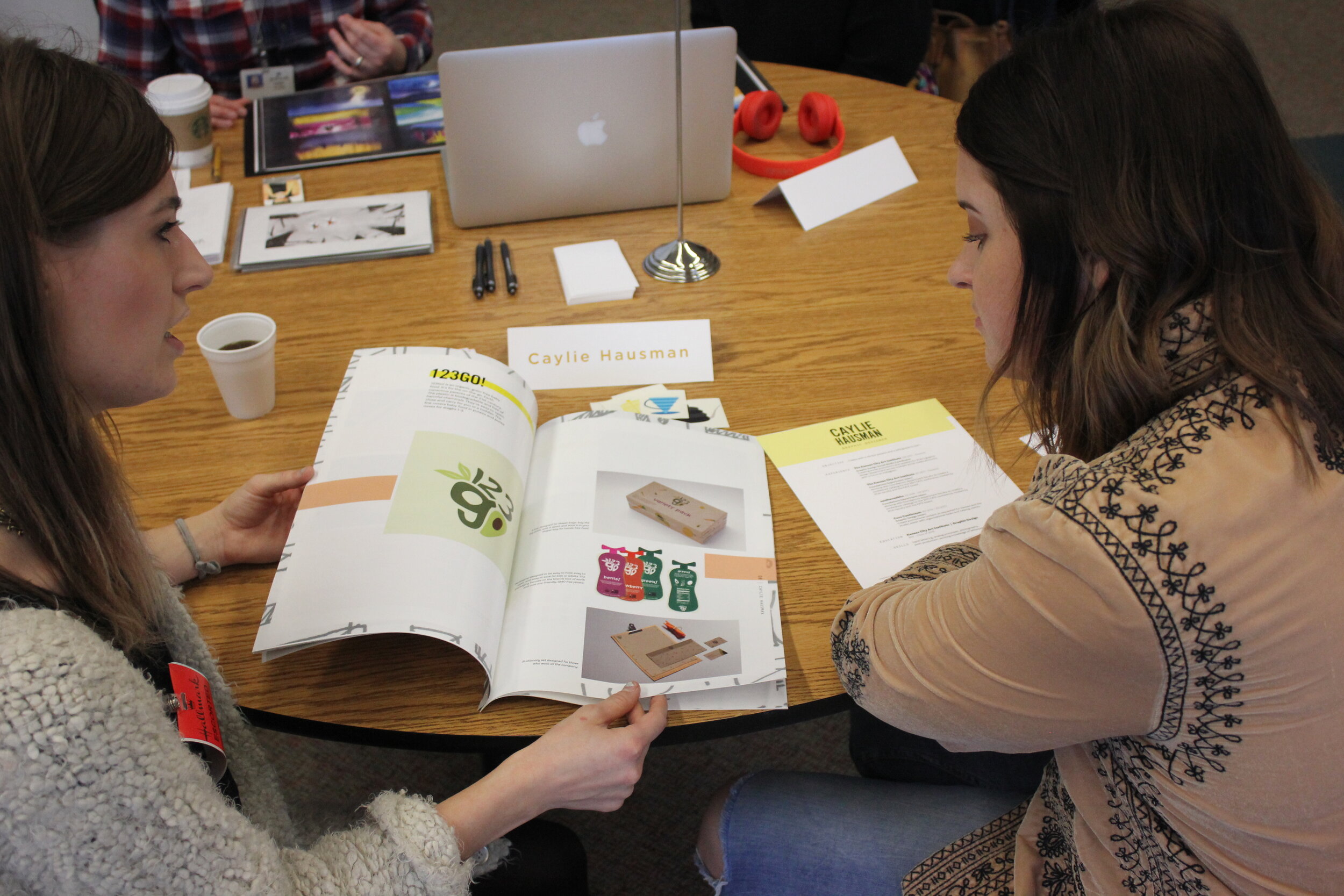 caylie hausman with hallmarker and kcai alumnus mckenzie marston