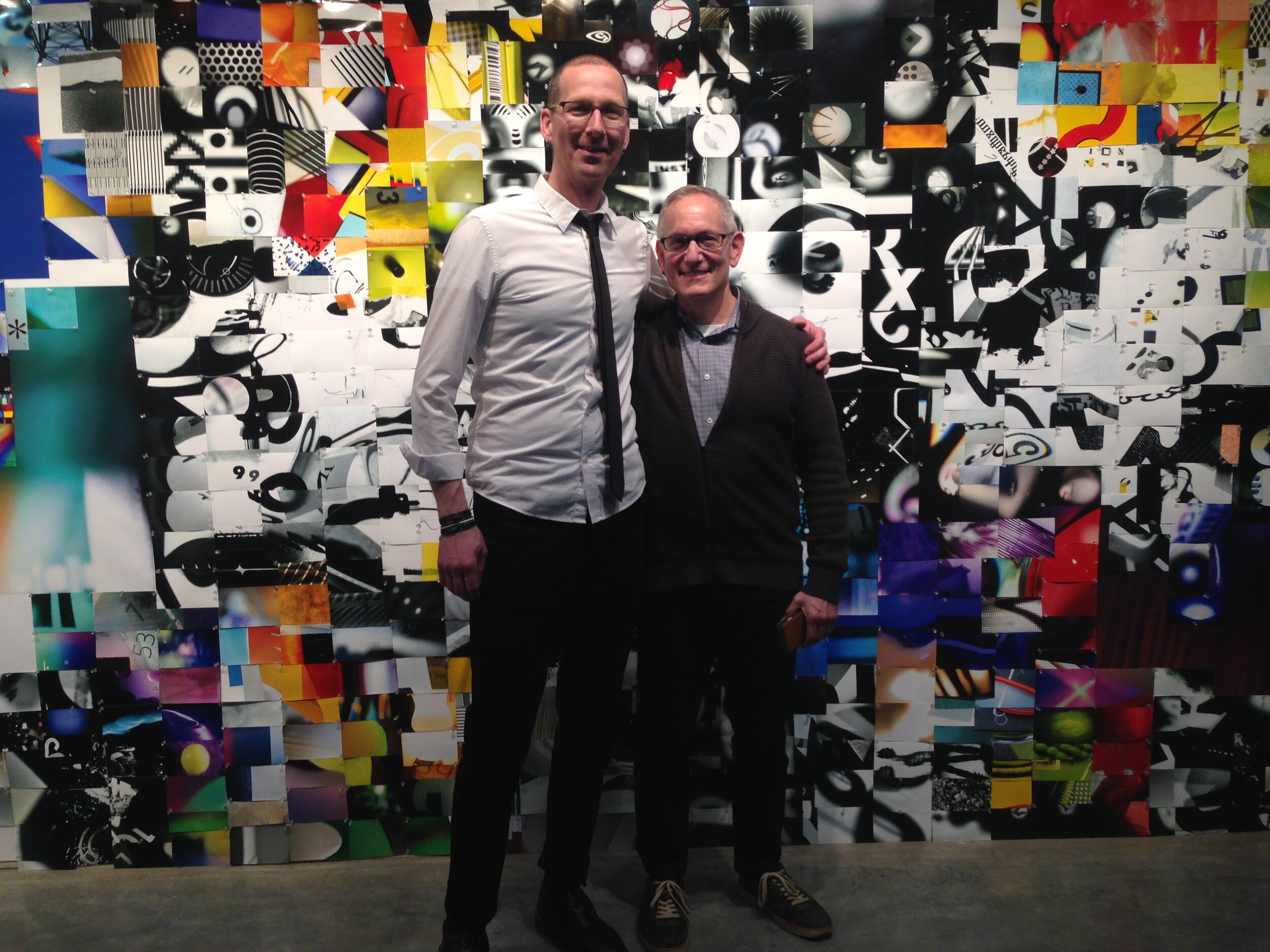 posing with martin at the opening of the massive 20ft x 8ft photo collage wall on which he collaborated with the dept students from 2016–2017.