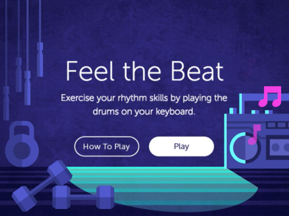 Title screen setting the narrative for a musical aerobic class..