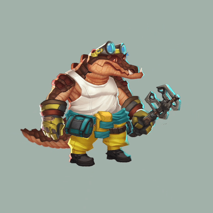 Character art is cut up into pieces for rigging.