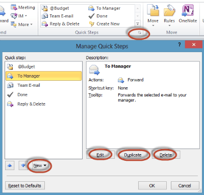Microsoft Outlook Quick steps Image 4