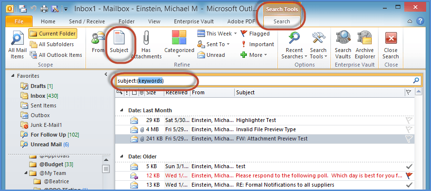 Outlook Search Tools Screenshot6