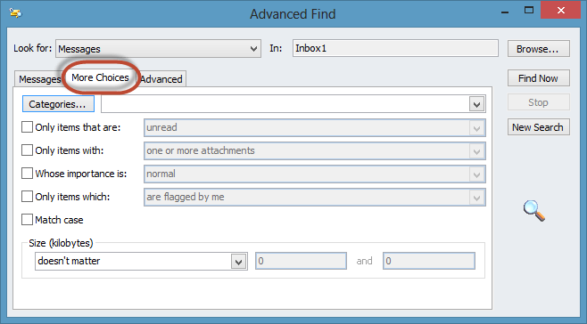 Outlook Advanced Find Screenshot6