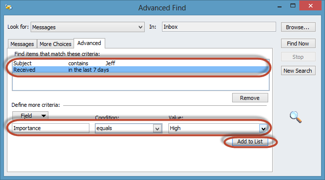 Outlook Advanced Find Screenshot10