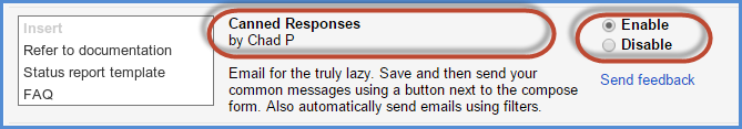 Gmail Canned Response Screenshot3