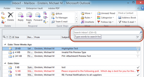 How to Search in Email Messages body/text in Outlook - GeeksforGeeks