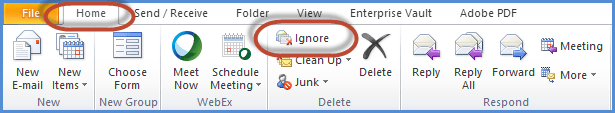 Outlook Ignore Conversation Feature