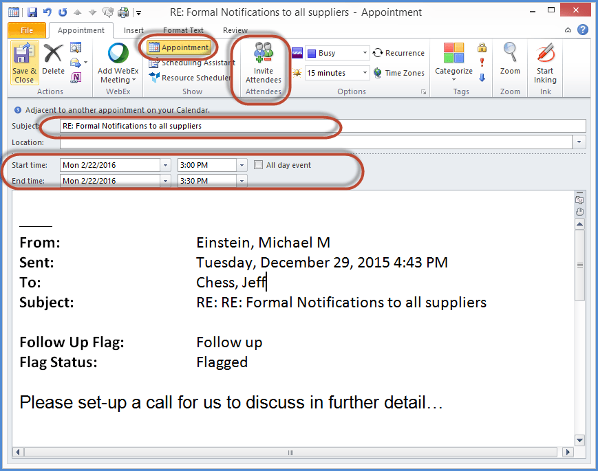 Turning Emails Into Appointments In Outlook Email Overload Solutions
