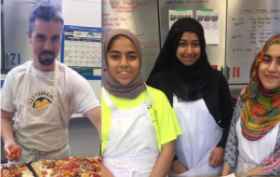 Amina, Maliha, Fajr, Shabana, Karishma, Mislina, Zainab, Myfanway, and Lisa run the summerlunch+ program in Thorncliffe Park. Matt and Karmen manage the garden and the programs for campers.