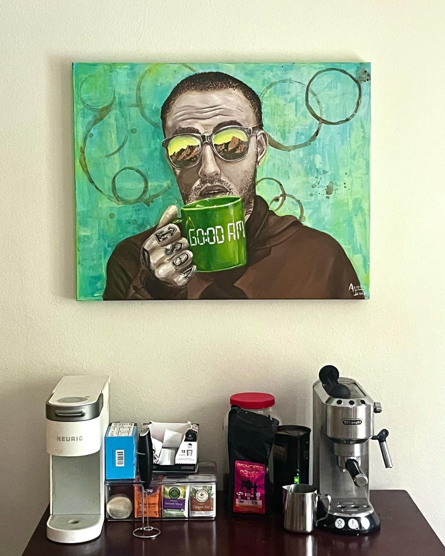 GOOD MORNING ☀️⏰
Recently @sir_trb and I moved in together and in order to make our house feel like &ldquo;ours&rdquo; I wanted to create a centerpiece for the center of our home &mdash;- the coffee bar. So I combined my artistic style with Matt&rsqu