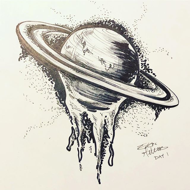 Inktober Day 1: Ring  #inktober #inktober2019 #illustration #artistofinstagram #inking #saturn #space #sharpie #sharpiepen