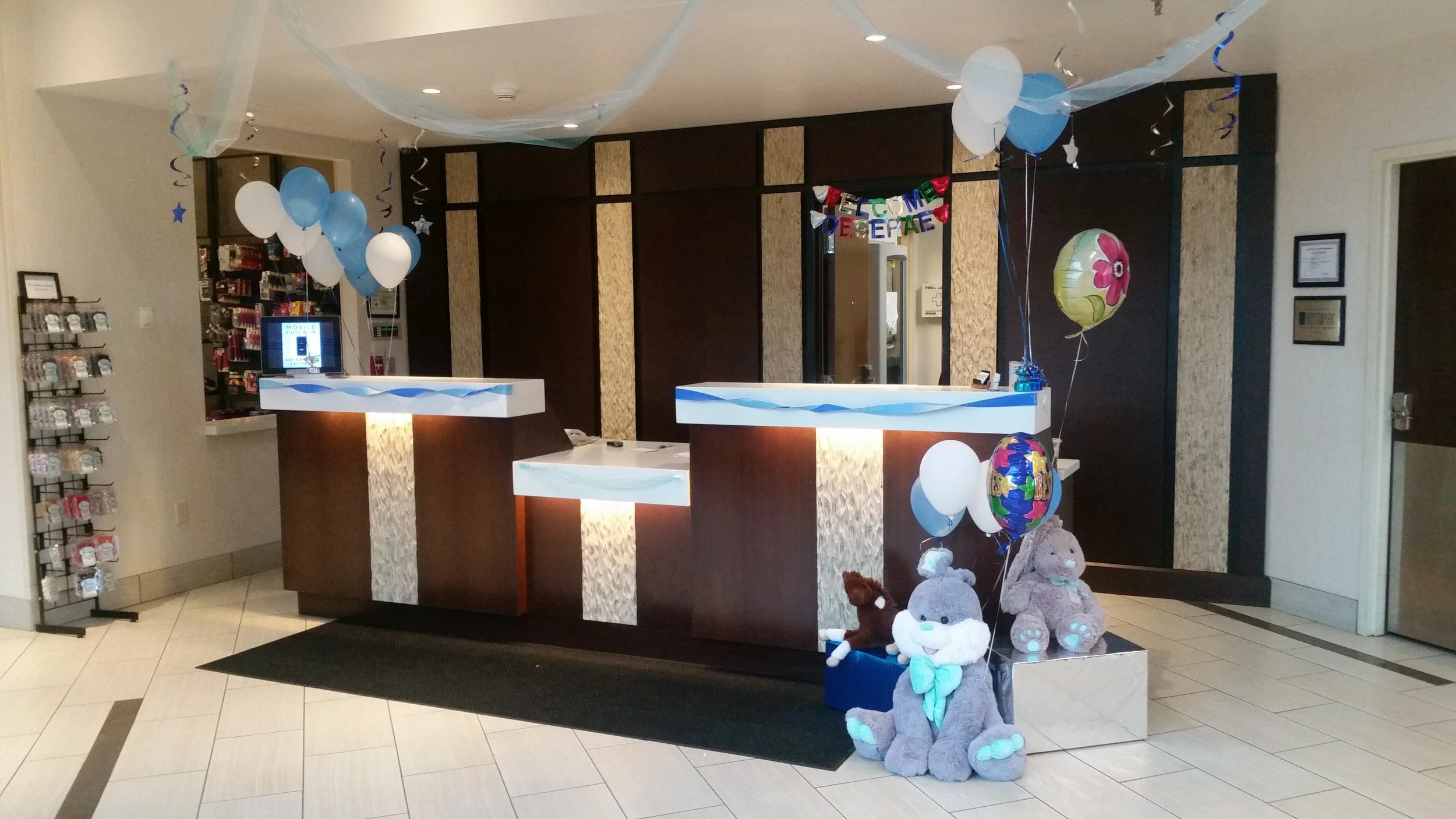 Our final set up for Deserae's arrival.
