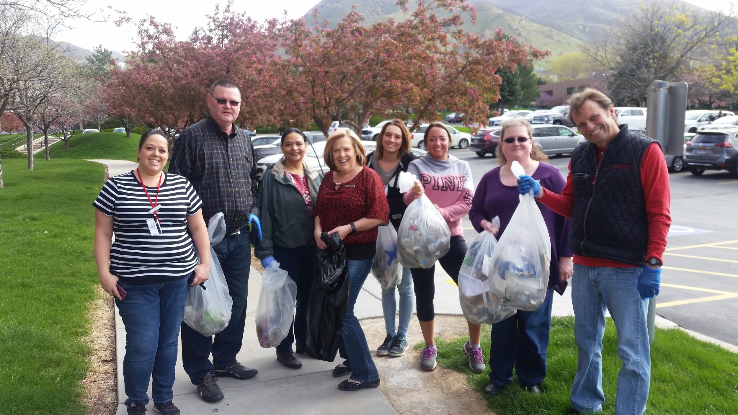 Our awsome team cleaning up our earth on earth day.