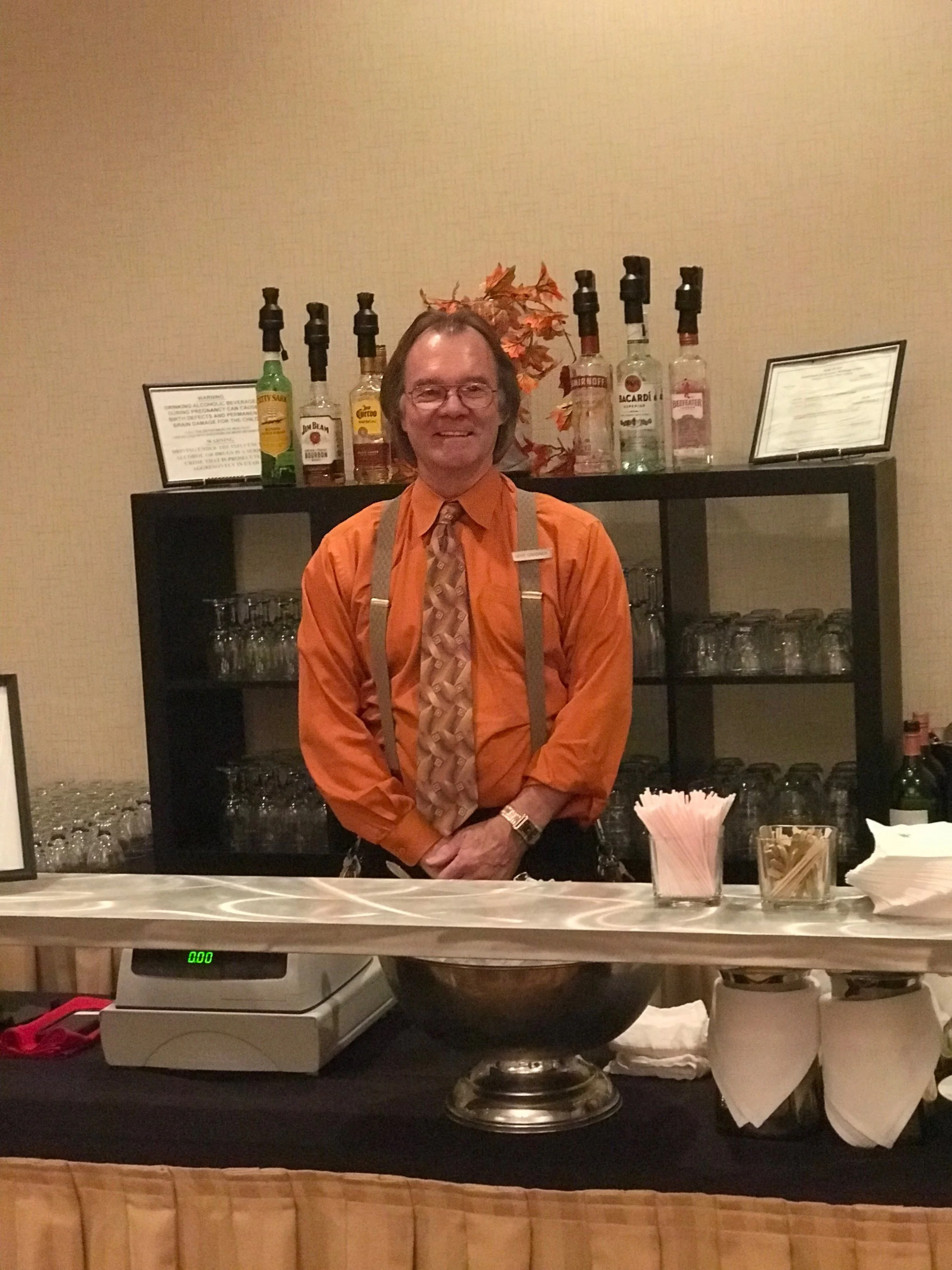 Our Director of Banquets Gene helping with the cash bar.