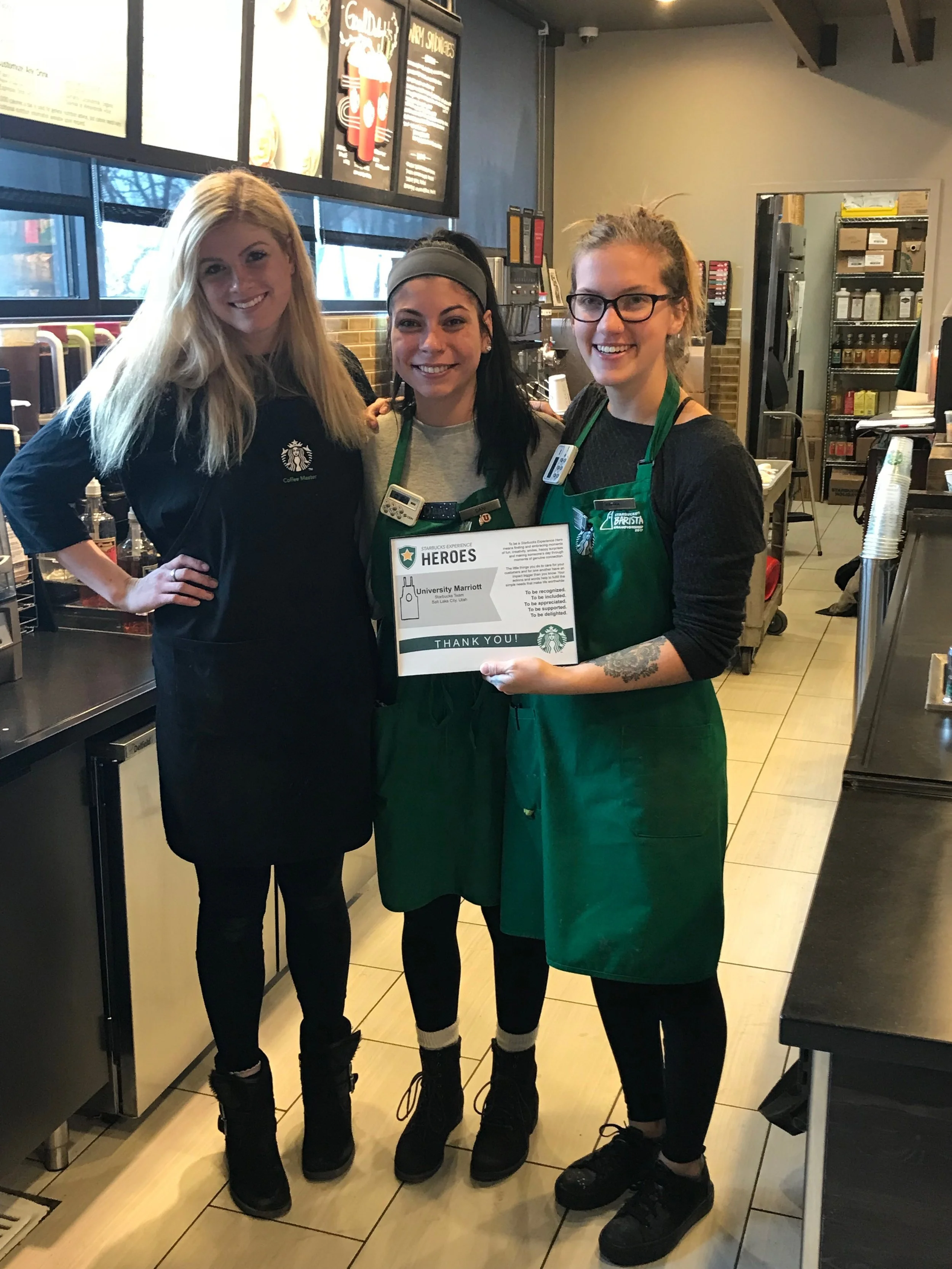 Cait Spackman Starbucks manager and her team won the Customer Experience Heroes Award.