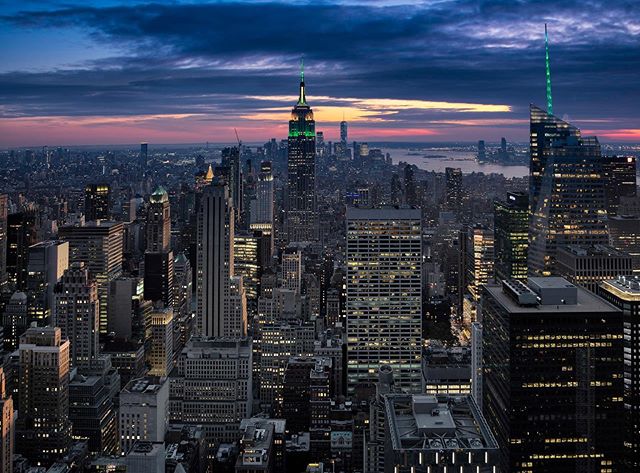 Manhattan, New York City. This is the view of the observation deck from Top of the Rock. One of the best overviews of a city in the world, definitely is one of my top 5 views. The downside is that is not cheap (or free), and it gets very crowded duri
