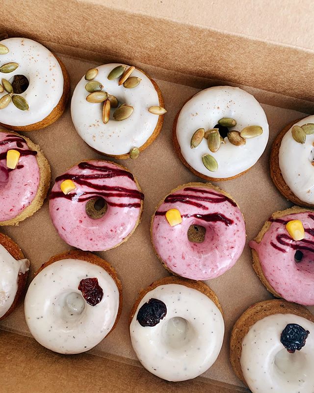 Take It Home: Maple Pumpkin (chai spiced baked pumpkin donut with maple glaze and pepita seeds), BlackBerry Corncake (corncake donut with blackberry glaze and drizzle) and Earl Grey Tea (earl grey baked donut with earl grey tea glaze and dried cherry