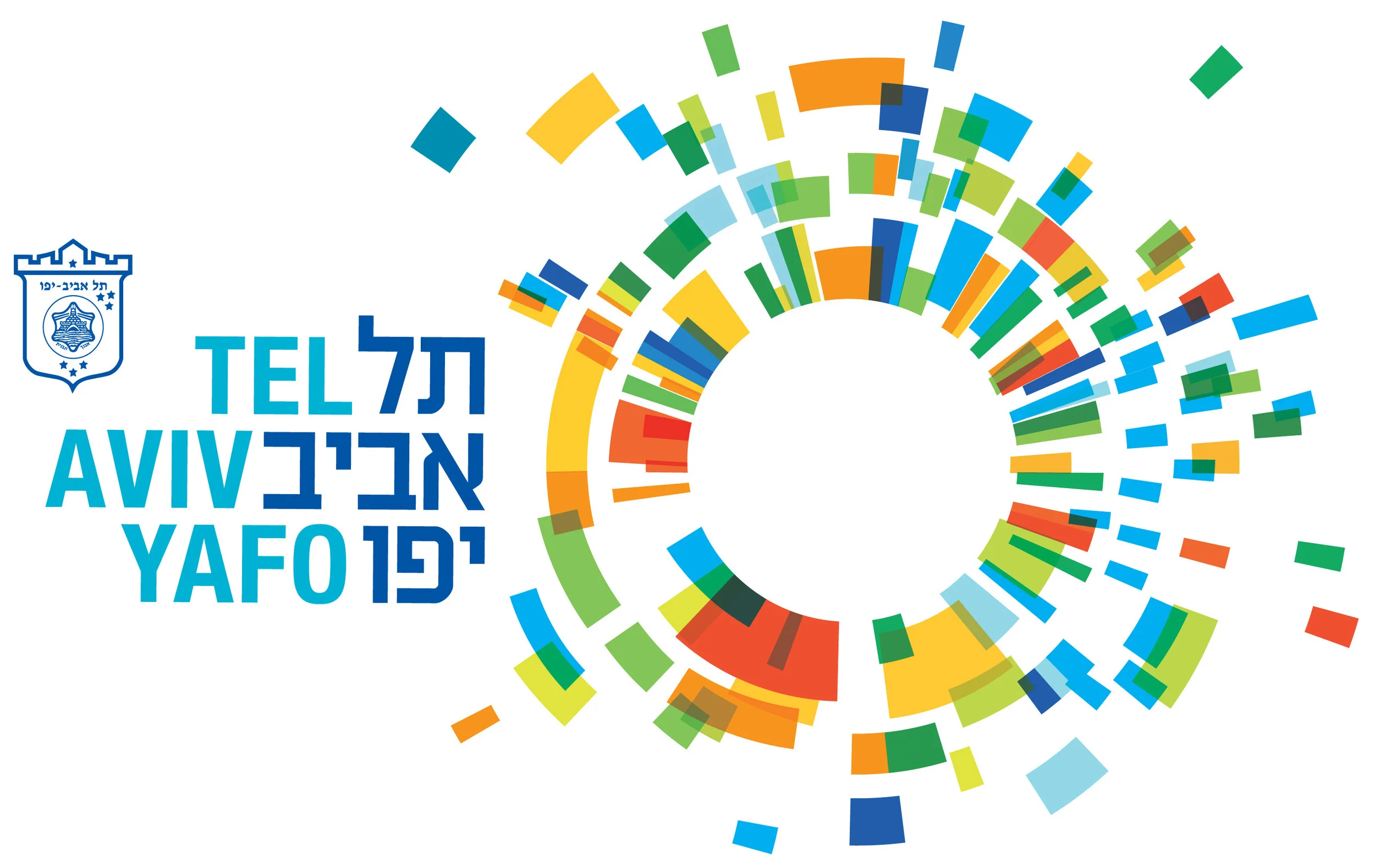 The city emblem of Tel Aviv within the modern city logo