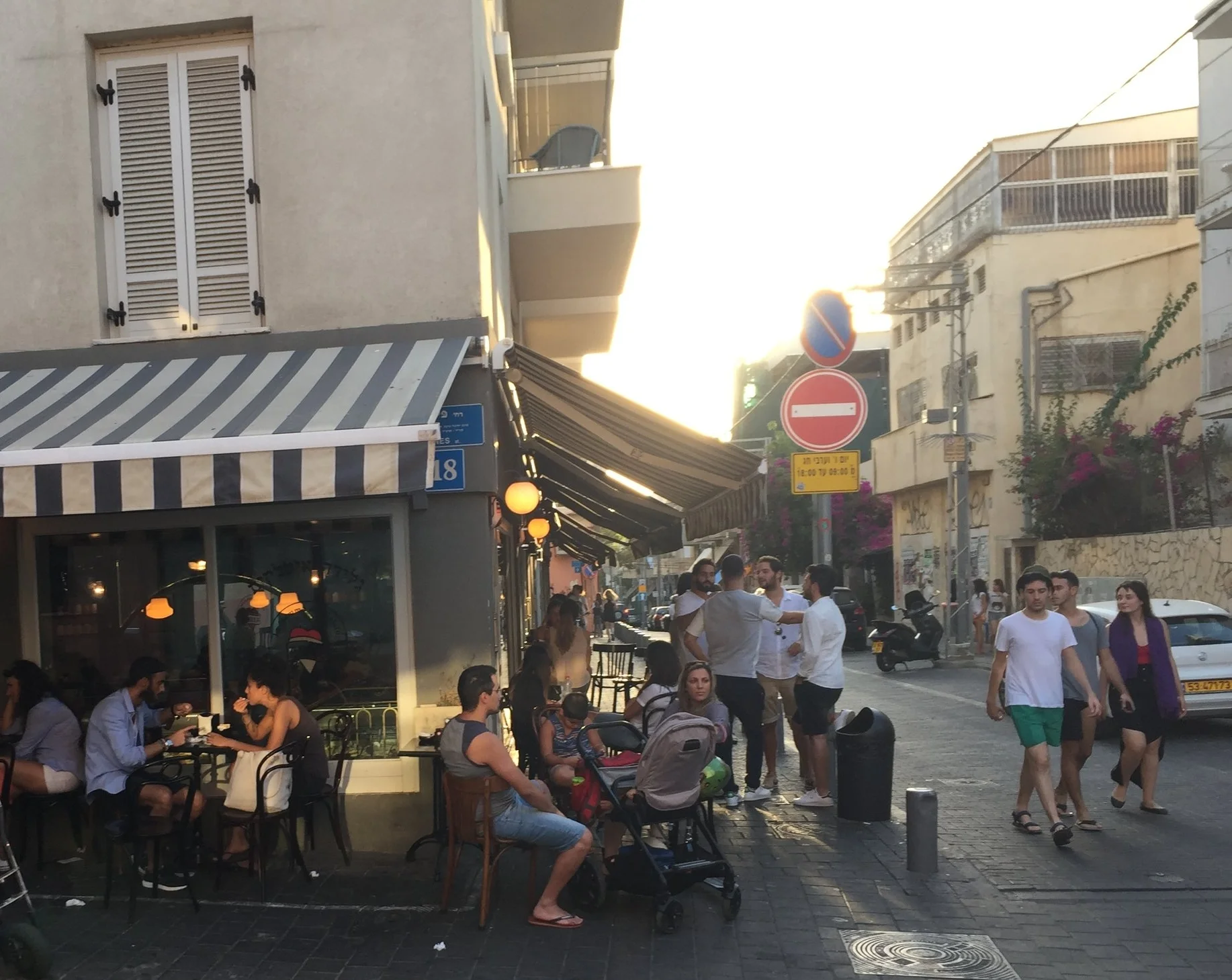 Shabazi st. is a fashionable spot filled with shops and restaurants - this is Shabbat in Neve Tzedek