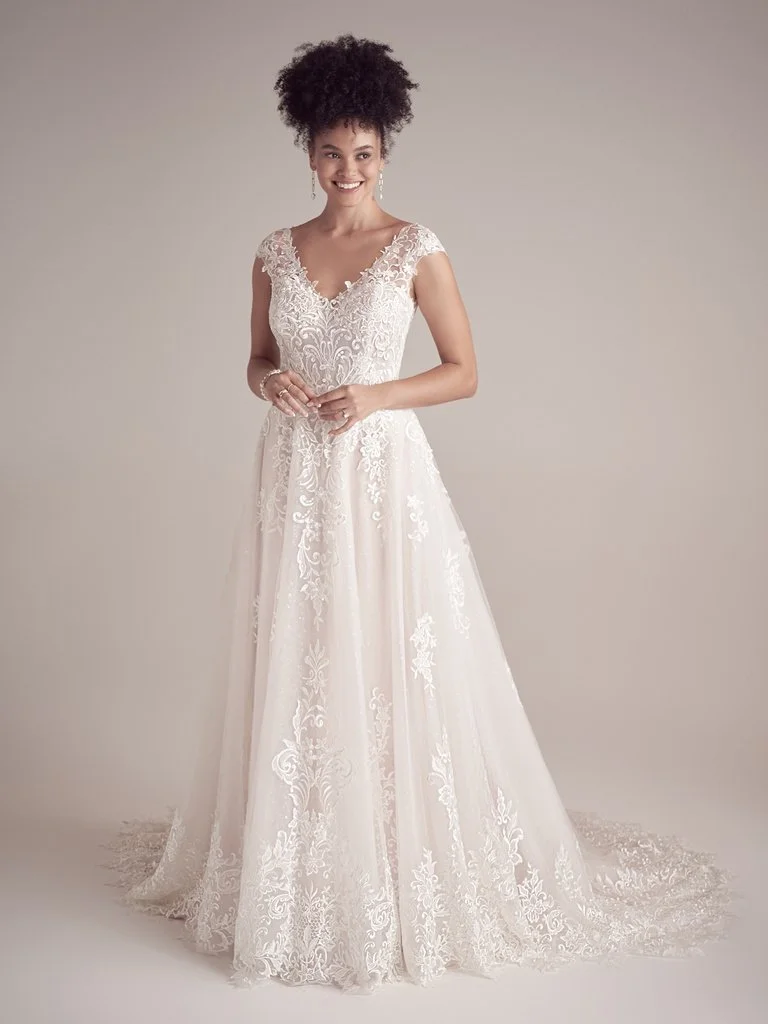 Aline capsleeve lace bridal dress with rusticchic vibes AT EDEN