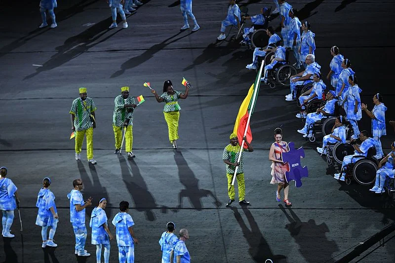 The Benin team at the Paralympic Opening Ceremony in Rio, composed of just one man - Cosme Akpovi, a competitor in the F57/58 Javelin. Image: Tomaz Silva/Agência Brasil