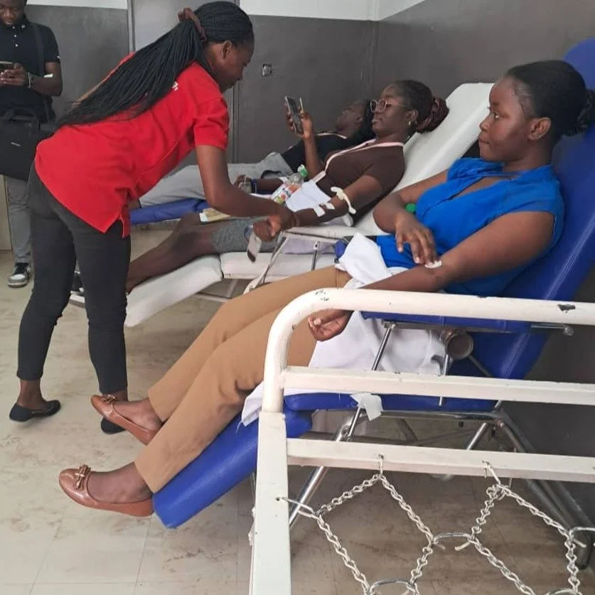 We love to see the community coming together to support disabled children!

Students from Copperbelt University, Zambia, volunteered to donate blood to support the surgery of a child at our playscheme who lives with Cerebral Palsy and Sickle Cell Ane