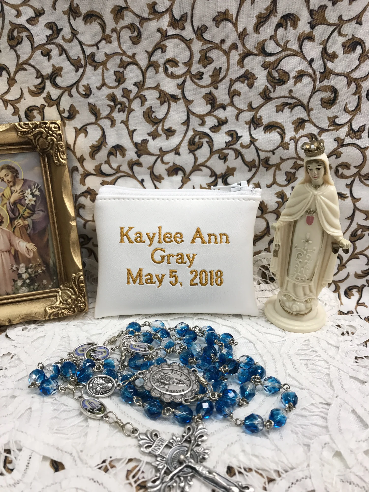 mitsurinさま ☆ソフティ☆ポーチ付きワンショルダー☆ネイビー St. Benedict Medal Rosary Pouch, 4 Colors — Custom Missal