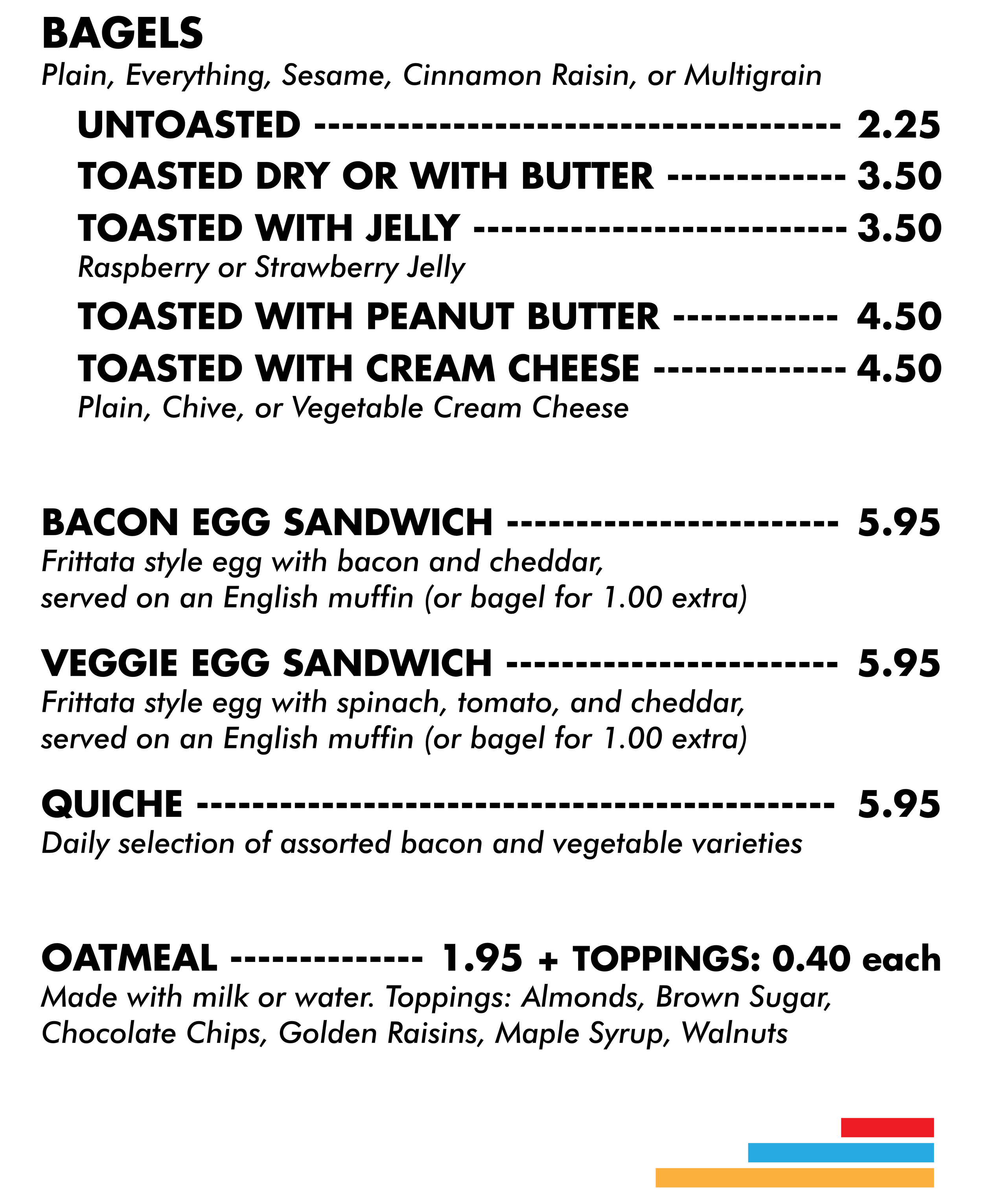 MENUTUNNEL CITY COFFEE WILLIAMSTOWN — Tunnel City Coffee